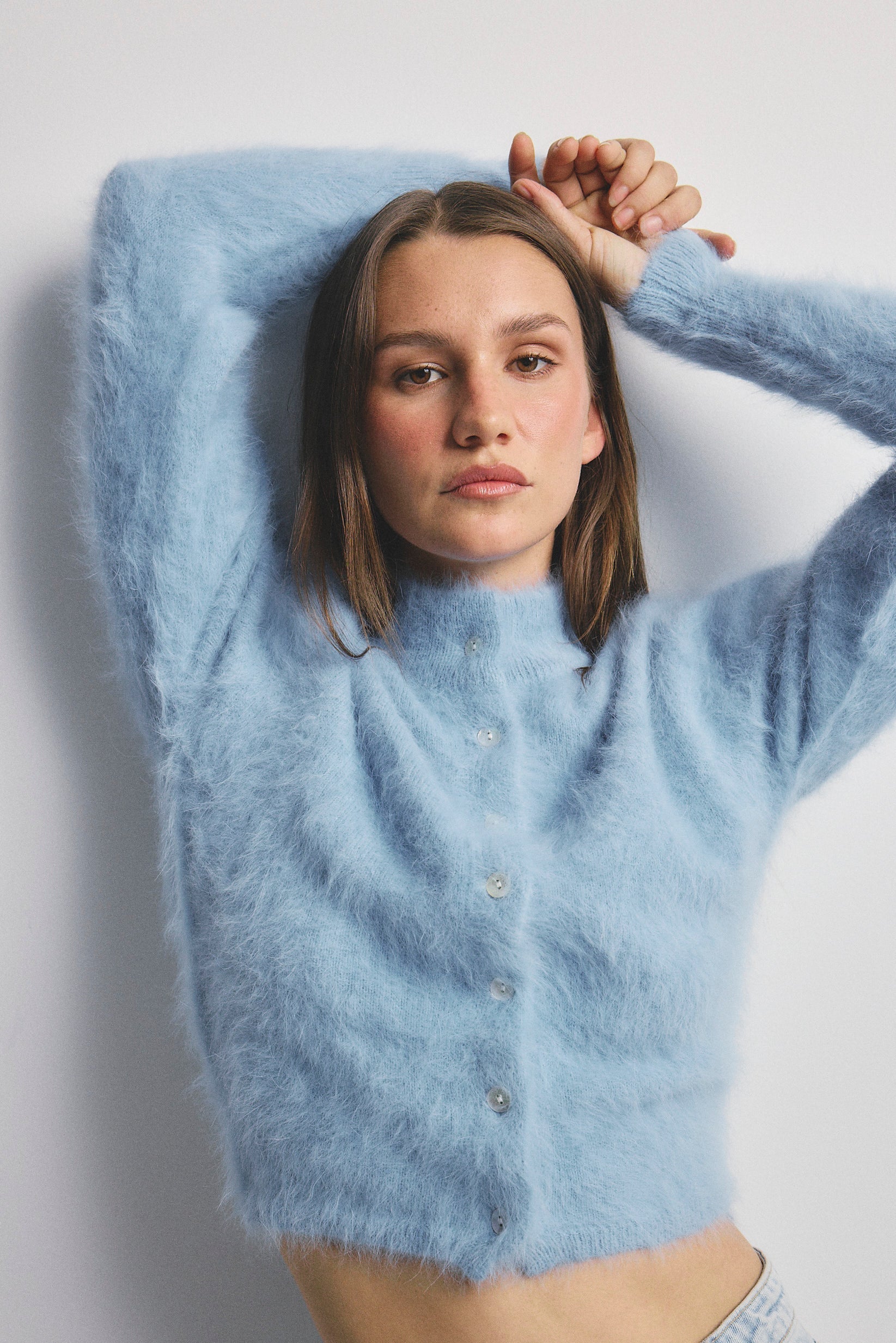 World Of Nomads II BELLA Cashmere Cardigan - Sky