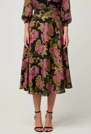Oncewas II ESTRELLA Stitch Detail Skirt- winter granadilla