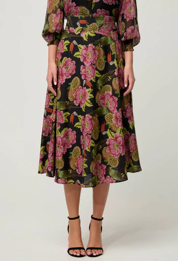 Oncewas II ESTRELLA Stitch Detail Skirt- winter granadilla