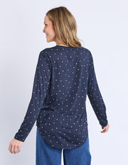 ELM Lifestyle II KAJA LONG SLEEVE TEE - Navy