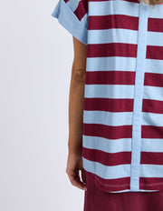 Elm Lifestyle II M KINLEY Stripe Tee - plum & blue