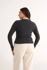 Primi II CATERINA SNAP Button Top - charcoal marle