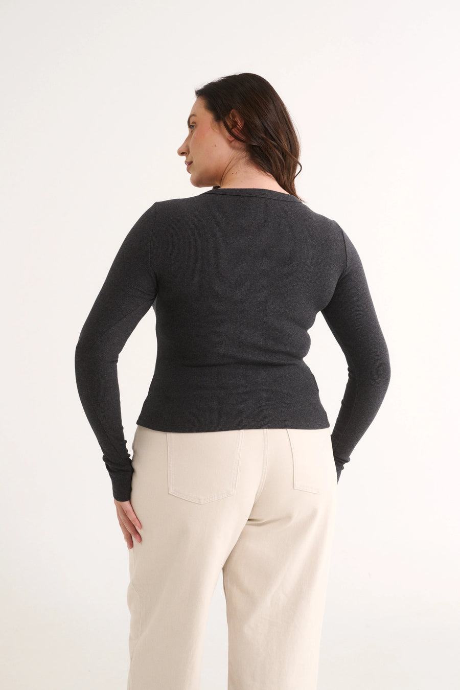 Primi II CATERINA SNAP Button Top - charcoal marle