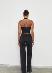 Pinky & Kamal II STRAIGHT Leg Tie Up Pant - black