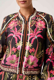 OnceWas II ARABELLA Reversible Viscose Detail Jacket - Anthos Lotos / Black