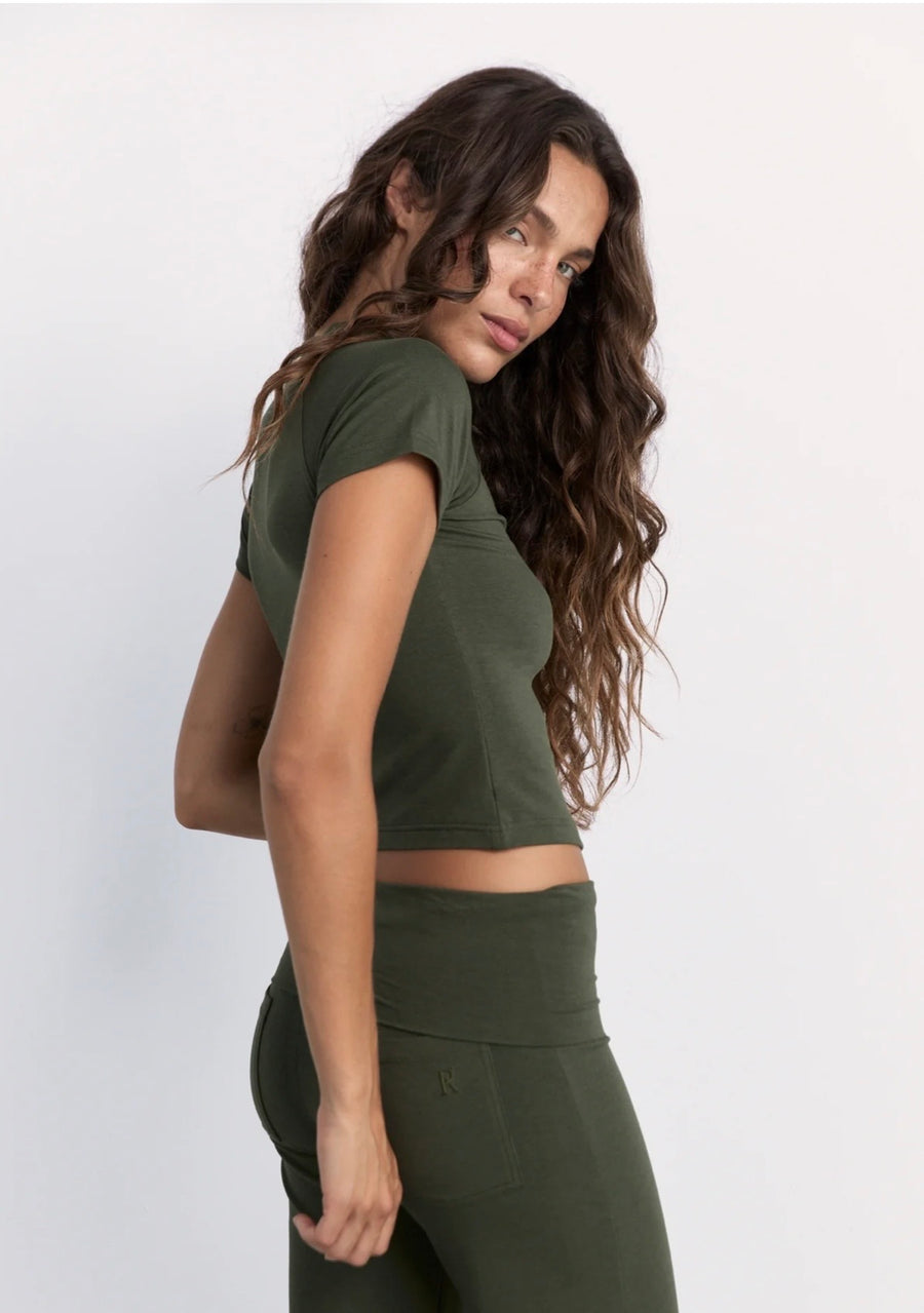 Pinky & Kamal II CROPPED BABY Tee - khaki