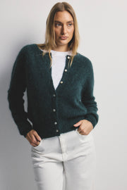 World Of Nomads II AVA Alpaca Cardigan - Dark Green