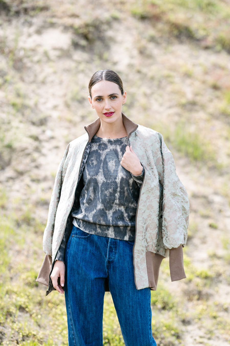 M.A Dainty II EMERY Knit Top - Snow Leopard