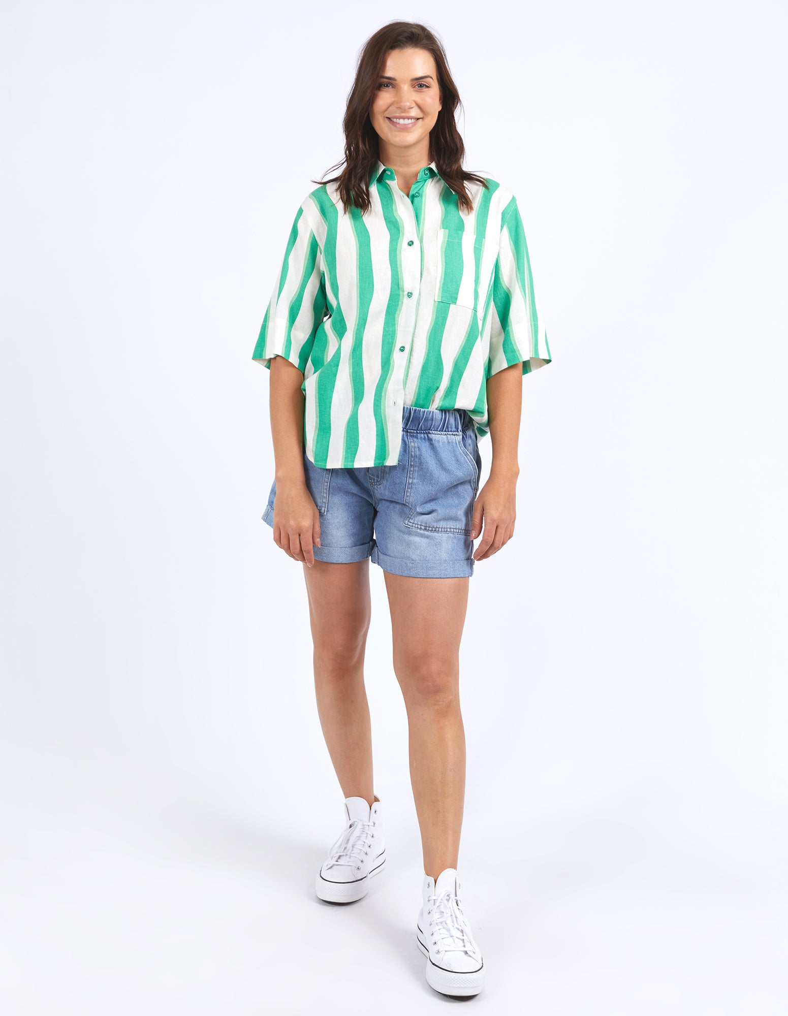 Elm Lifestyle II SPRITZ Stripe Shirt - Greenbriar