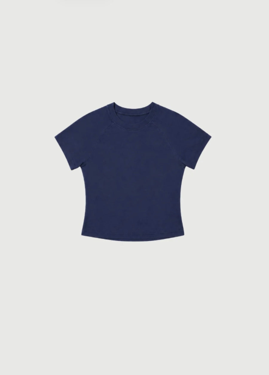 Pinky & Kamal CROPPED BABY Tee - navy