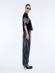 ENA Pelly II FLAMING Rose Patchwork Tee - Washed Black
