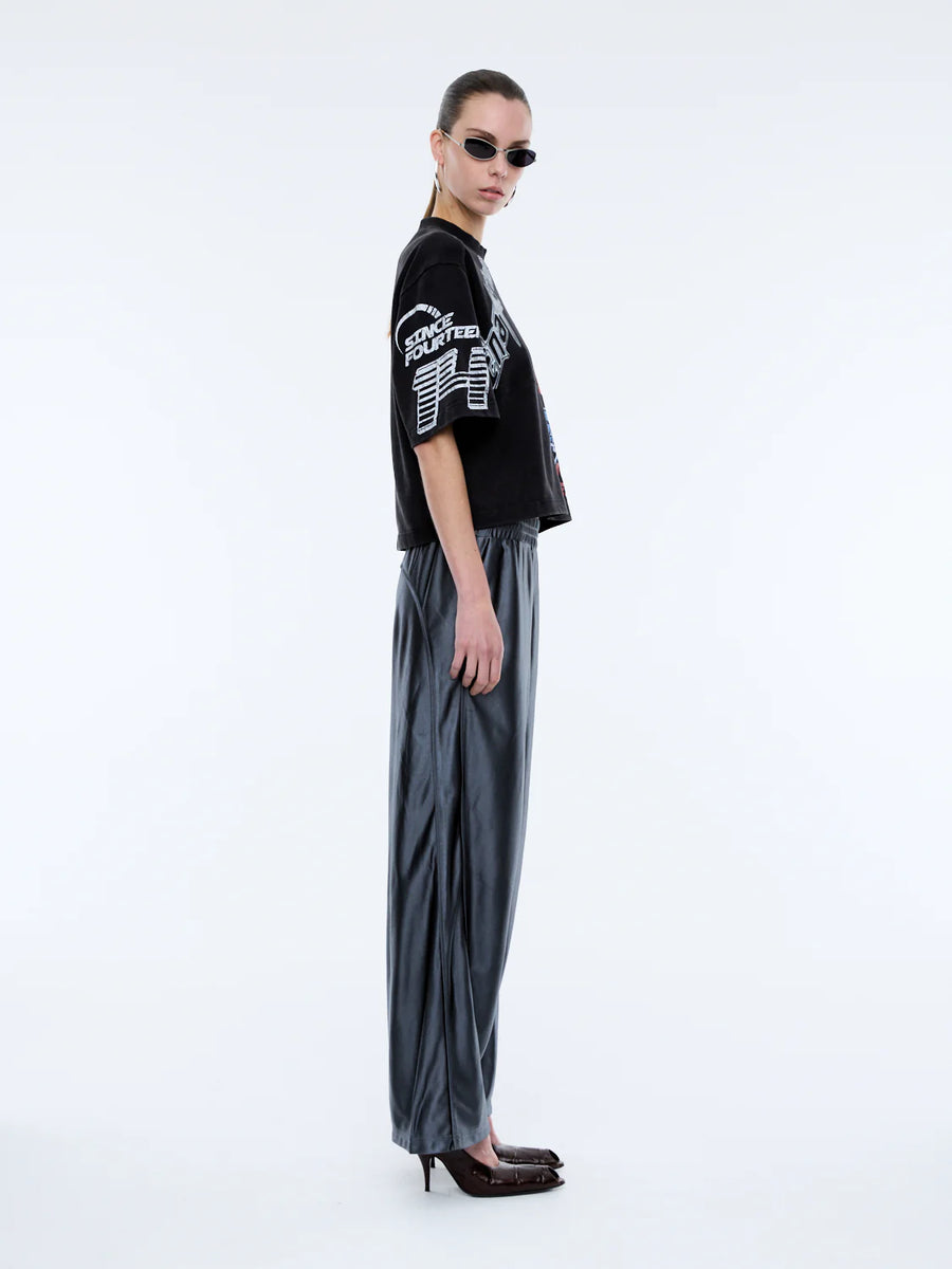 ENA Pelly II FLAMING Rose Patchwork Tee - Washed Black