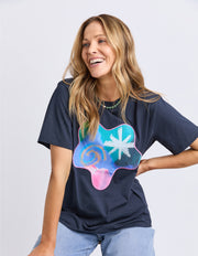 Elm II PARTY APPLIQUÉ TEE - Blue