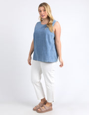 Elm Lifestyle II CURTIS Chambray Tank - Blue Wash