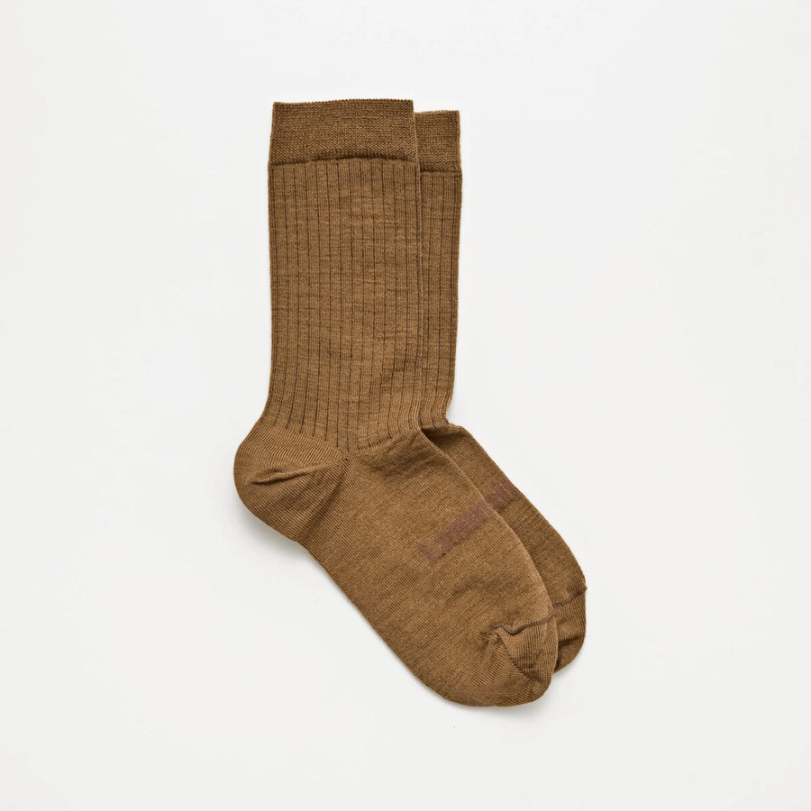 Lamington II MERINO Wool RIB Socks - Walnut