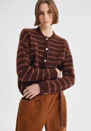 Morrison II ALBI Knit Cardigan - toffee stripe