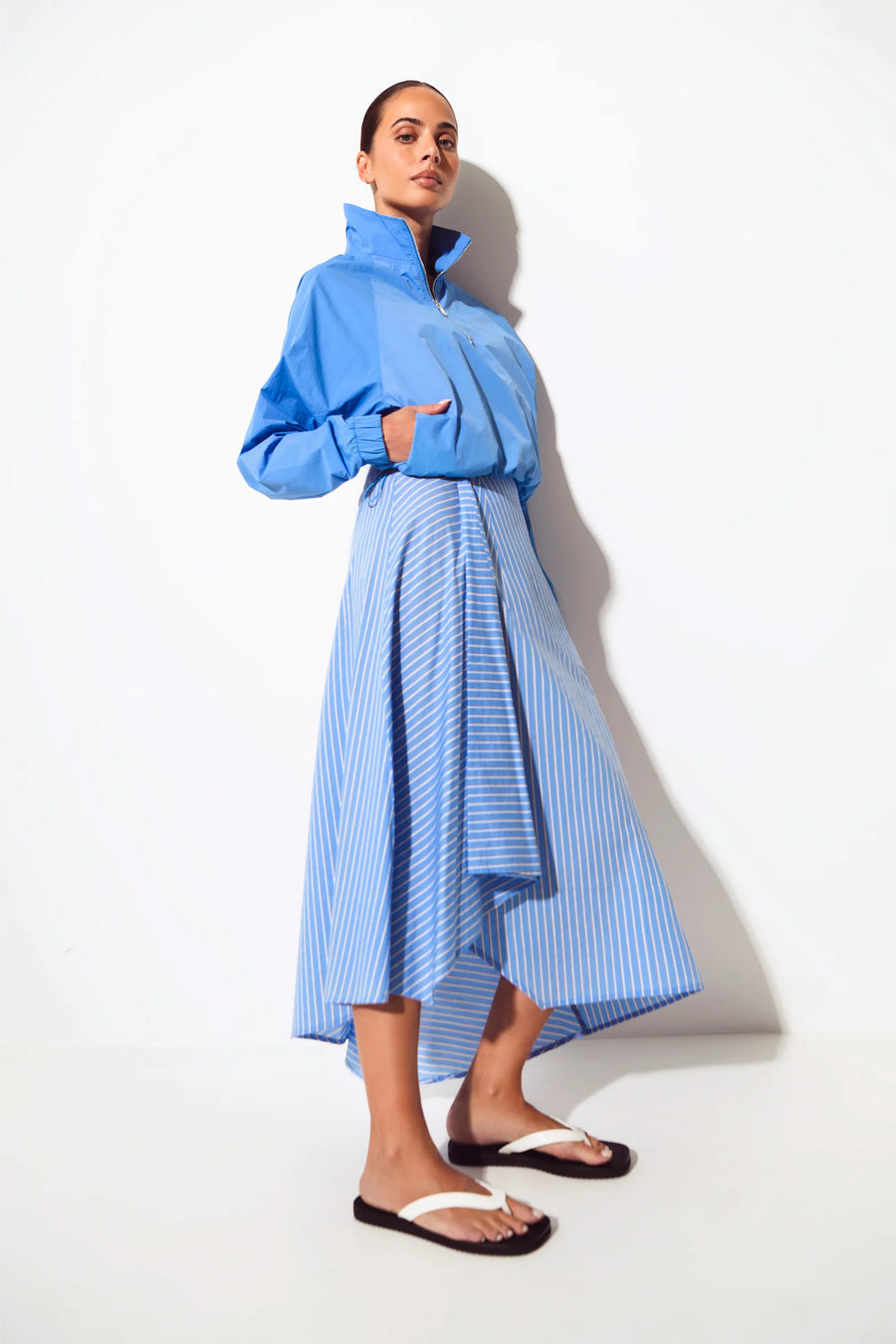 Lounge The Label II SKIRT PAXOS - Sky Blue/White