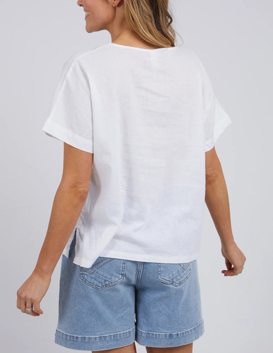 Elm Lifestyle II CURTIS Woven Tee - White