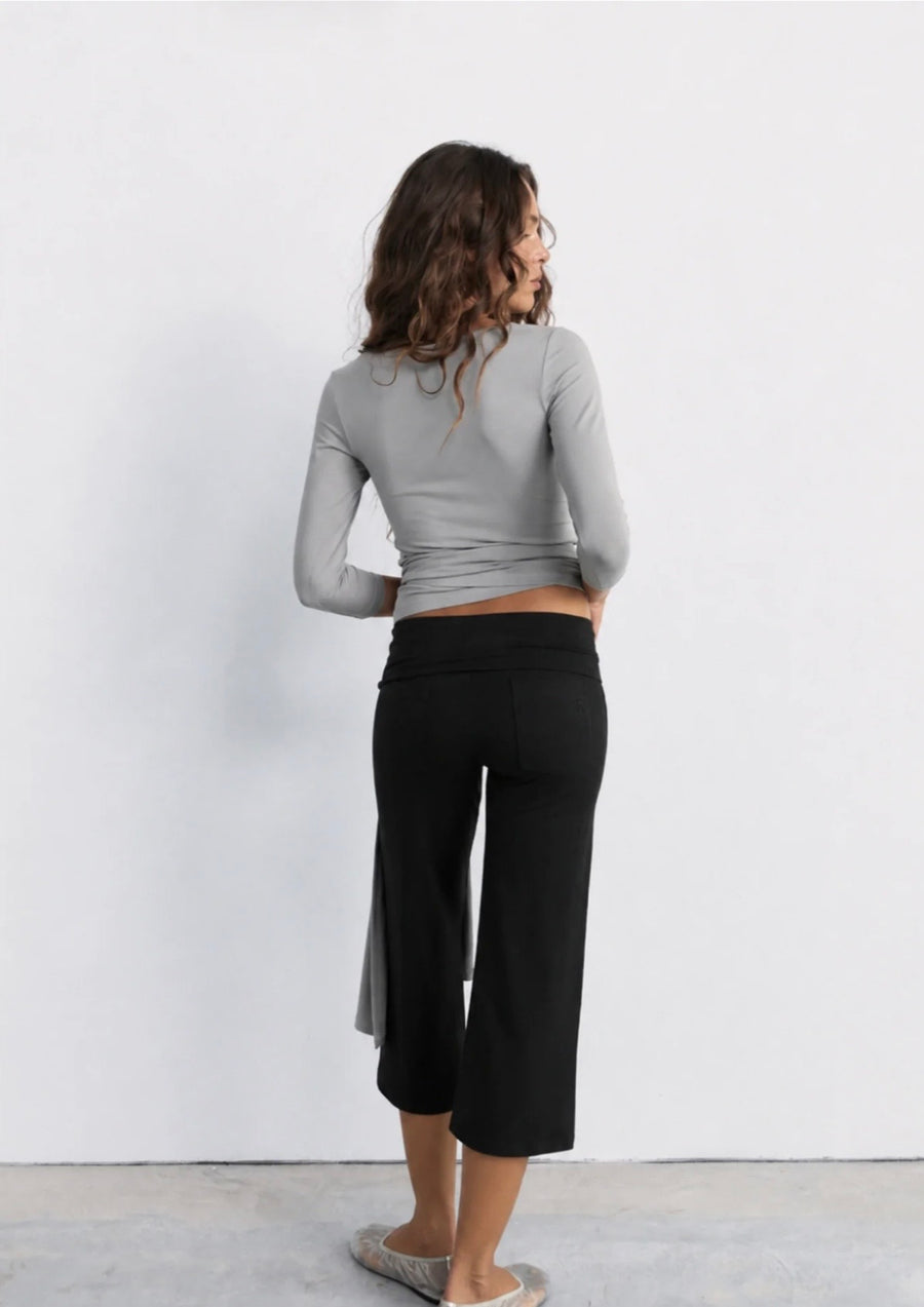 Pinky & Kamal II 3/4 BELTED Wrap Around Top - Pebble Gray