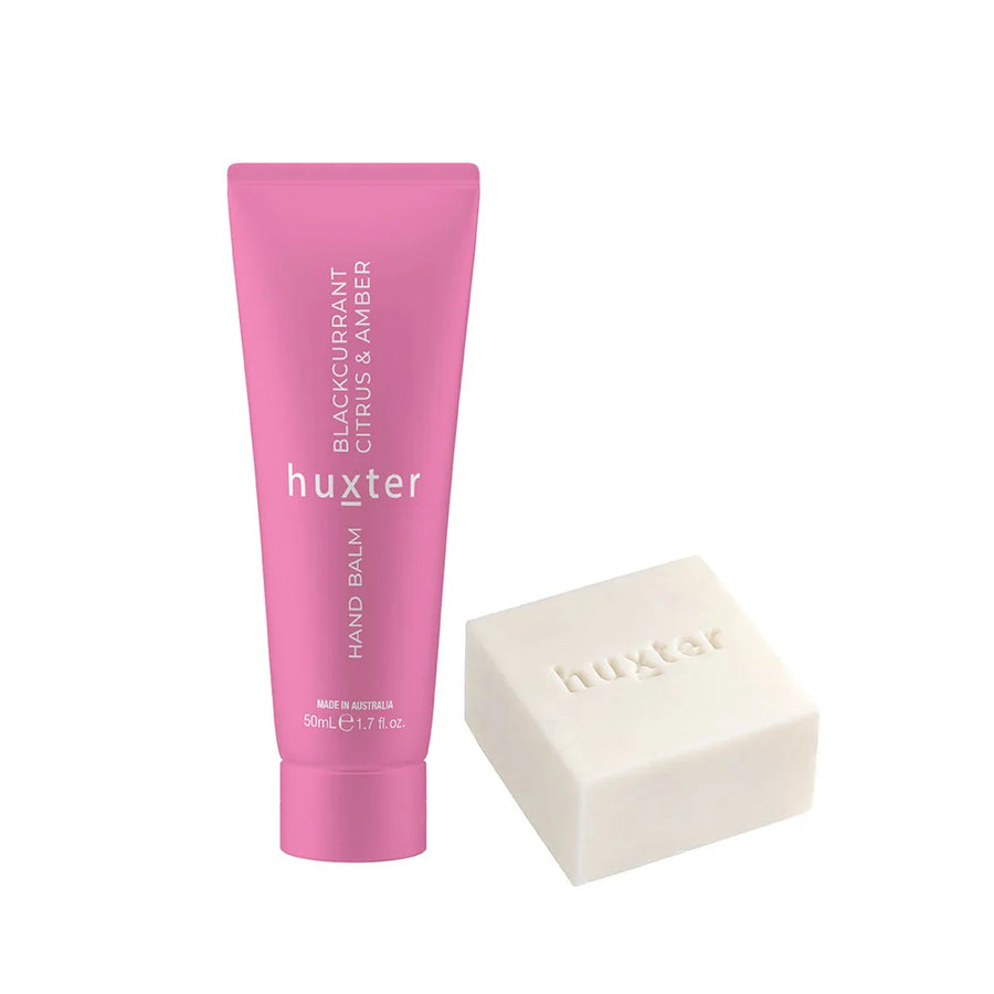 Huxter II Soap & Hand Balm Gift Set - Blackcurrant, Citrus & Amber - Xmas Flowers Collection