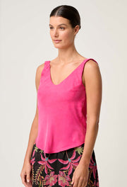 OnceWas II DELRAY Reversible Cupro Cami - Celosia Pink