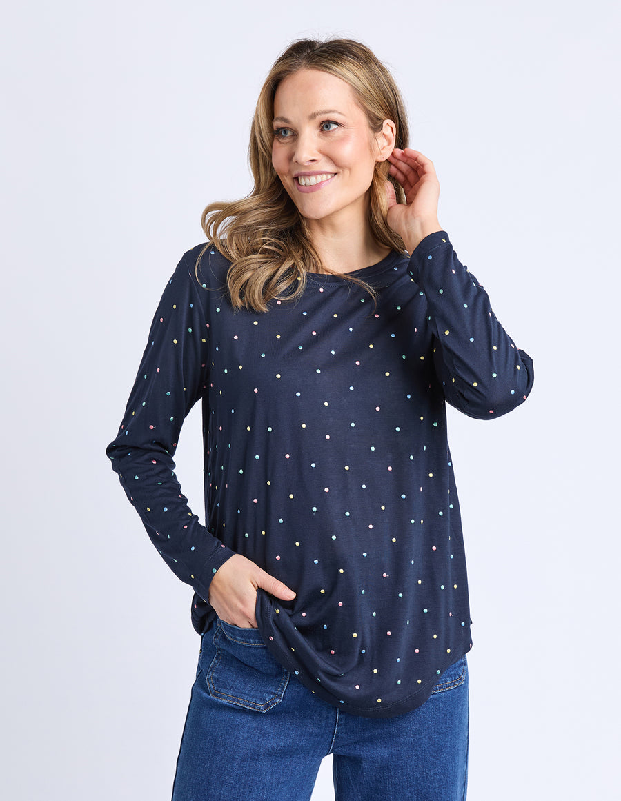 ELM Lifestyle II KAJA LONG SLEEVE TEE - Navy
