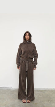 Pinky & Kamal II ACID WASH ZIP UP HOODLE - Soil