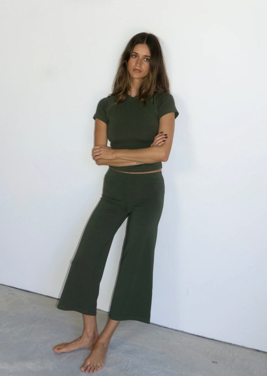 Pinky & Kamal II CROPPED BABY Tee - khaki