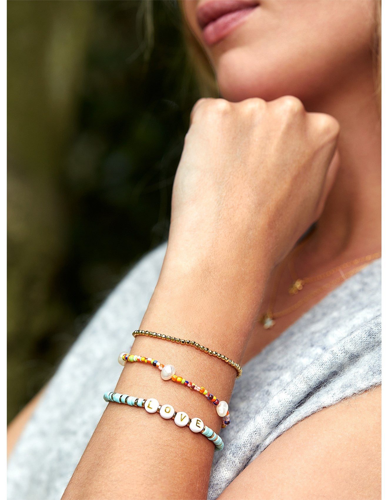 Estella Bartlett II Two Pack Bracelets - Gold and Multi Beads