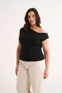 Valentina Off Shoulder Top - Black
