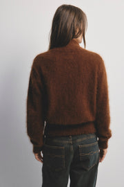 World Of Nomads II FELIX Zip Up Cashmere Bomber - Chocolate