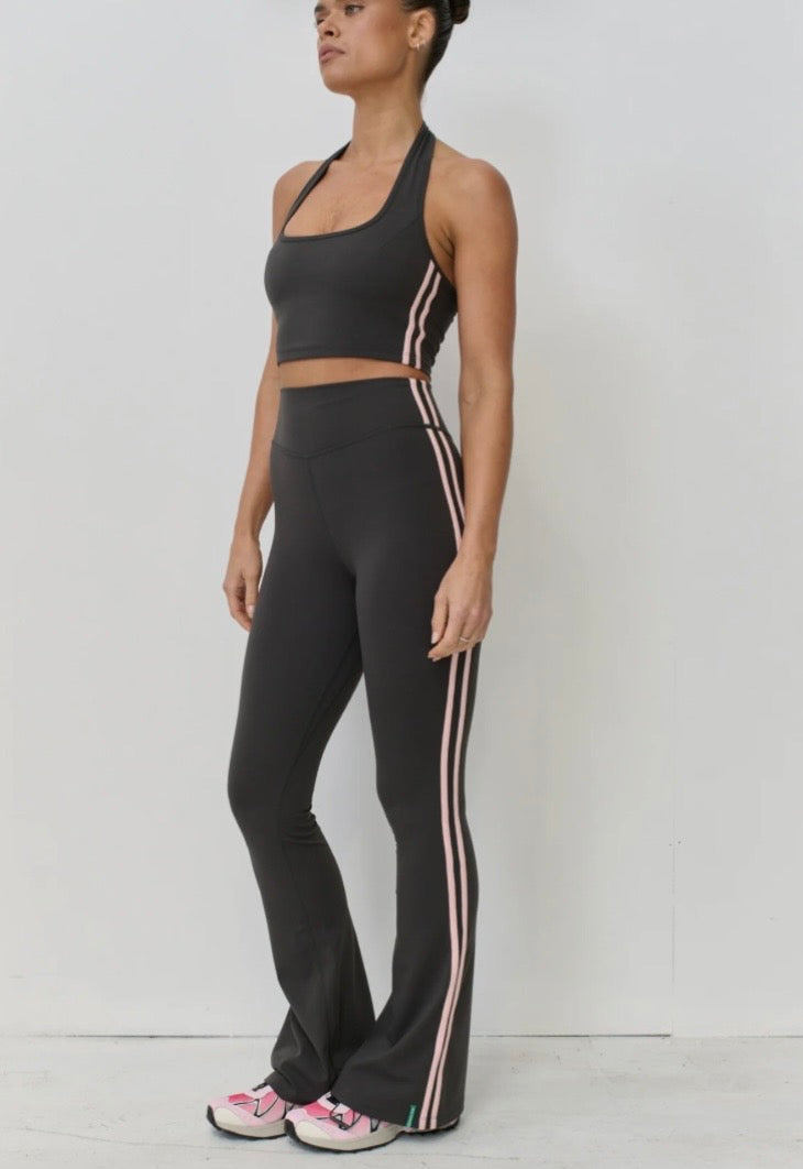 PINKY & KAMAL II HALTER Top - grey/pink stripes
