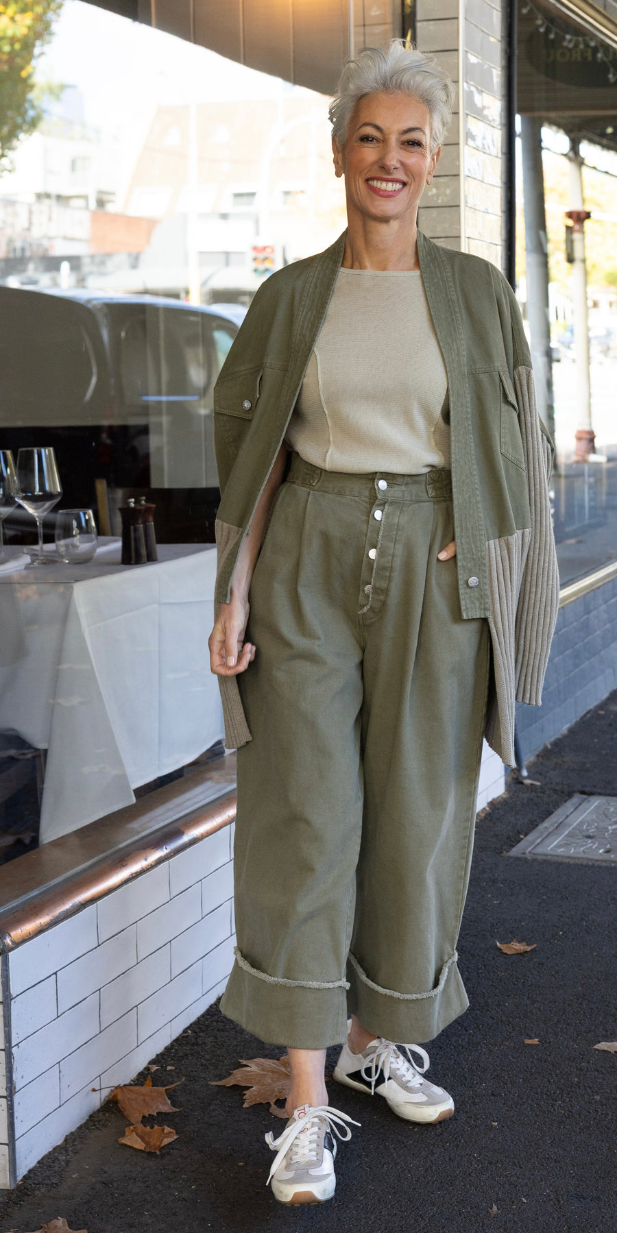 Maud Dainty II CARPER KNIT JACKET  - Safari