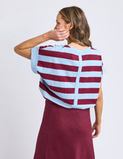 Elm Lifestyle II M KINLEY Stripe Tee - plum & blue