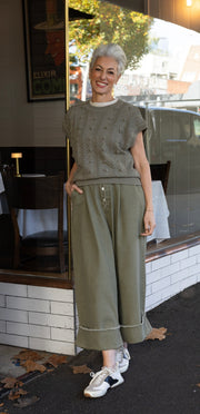 Maud Dainty II THISTLE KNIT TOP - Oregano