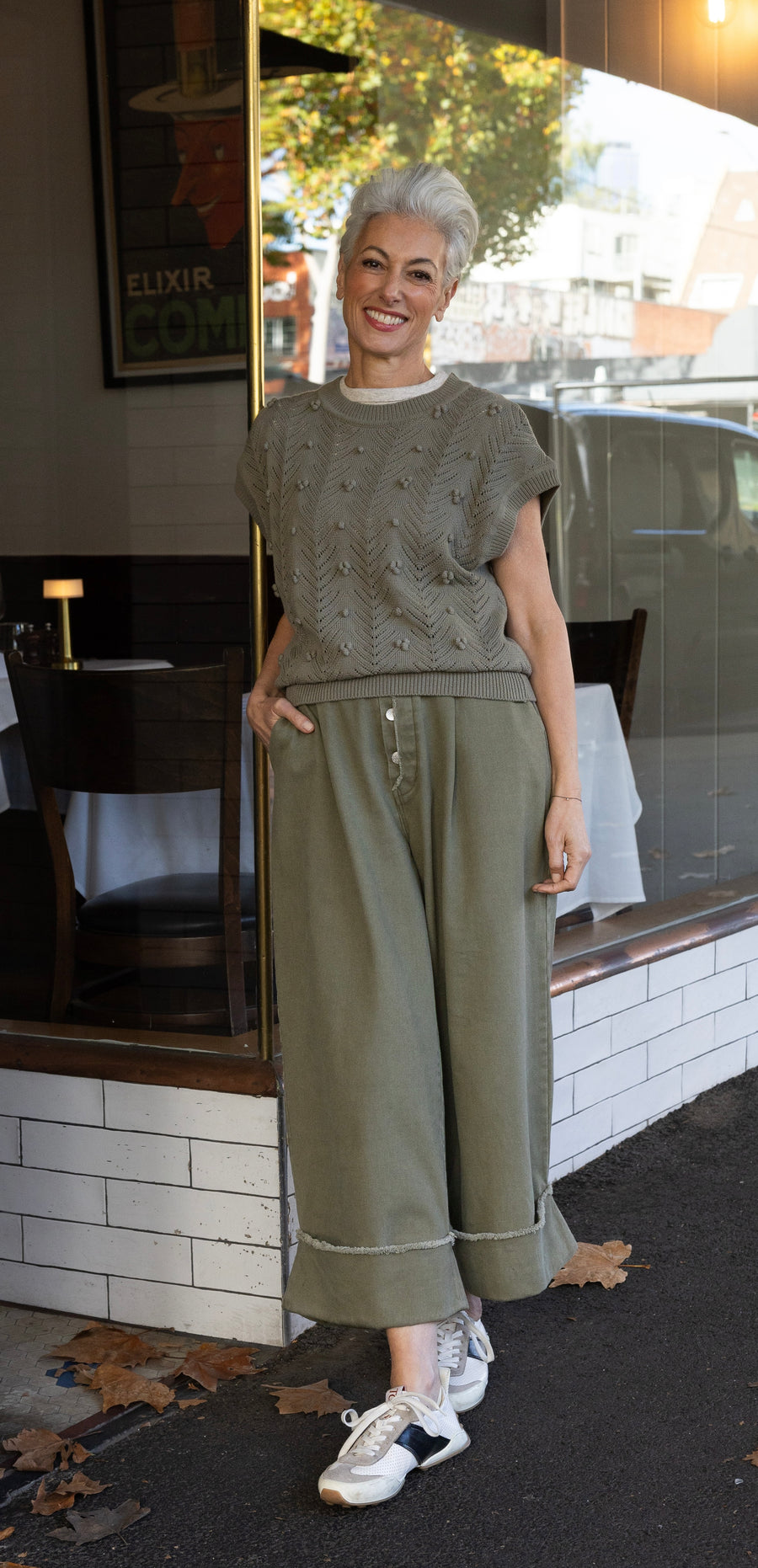 Maud Dainty II THISTLE KNIT TOP - Oregano