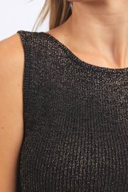 Foxwood II TESSA Metallic Knit Tank - Black