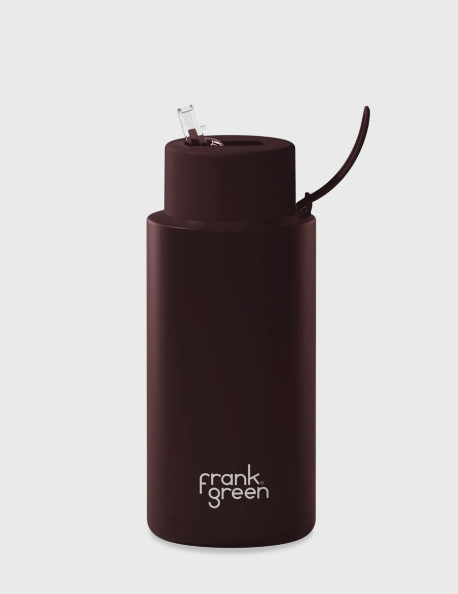 frank green II Ceramic 34oz Ceramic Straw Water Bottle - Chocolate