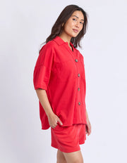 FOXWOOD II POP-Over Shirt - Red