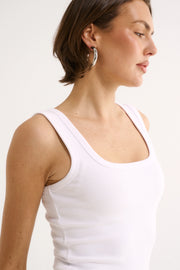 PRIMI II HARMONY SQUARE NECK TANK - White