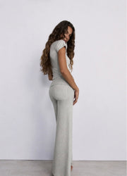 Pinky & Kamal II FULL Length YIN Flares - grey marle