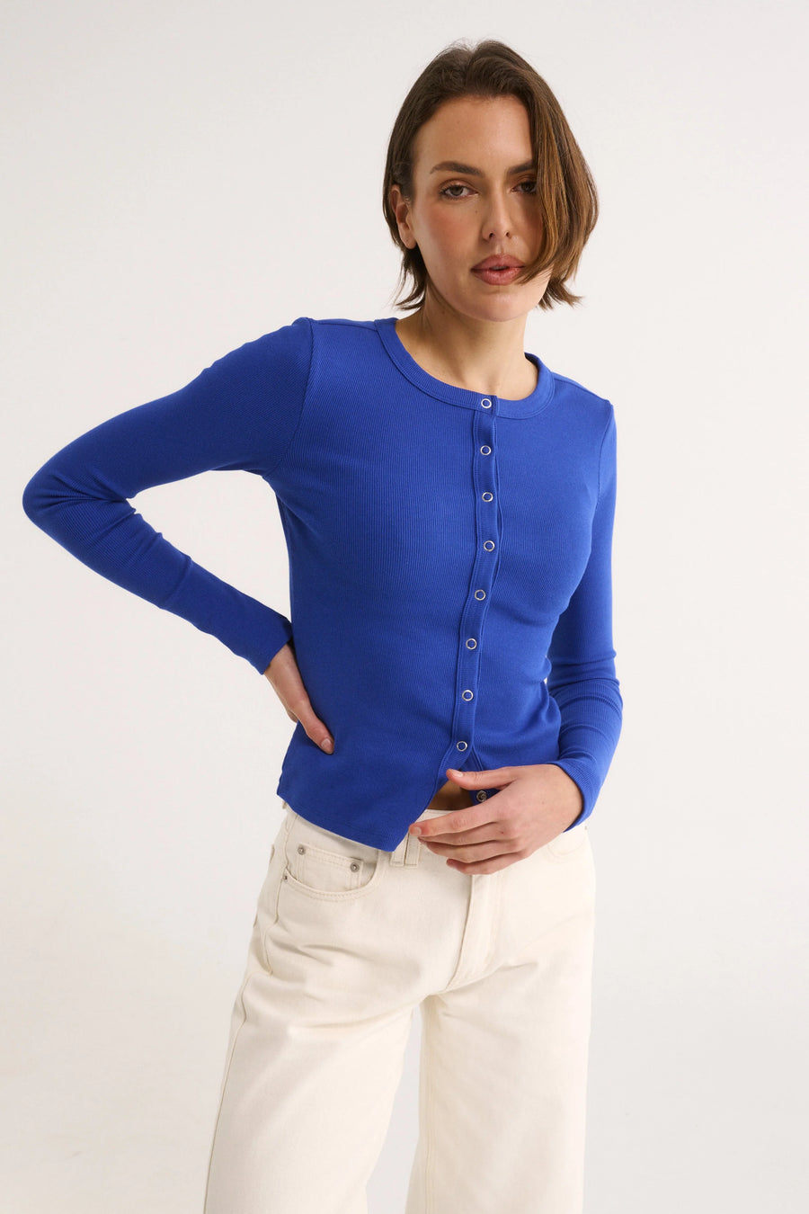 PRIMI II CATERINA SNAP BUTTON TOP - Cobalt
