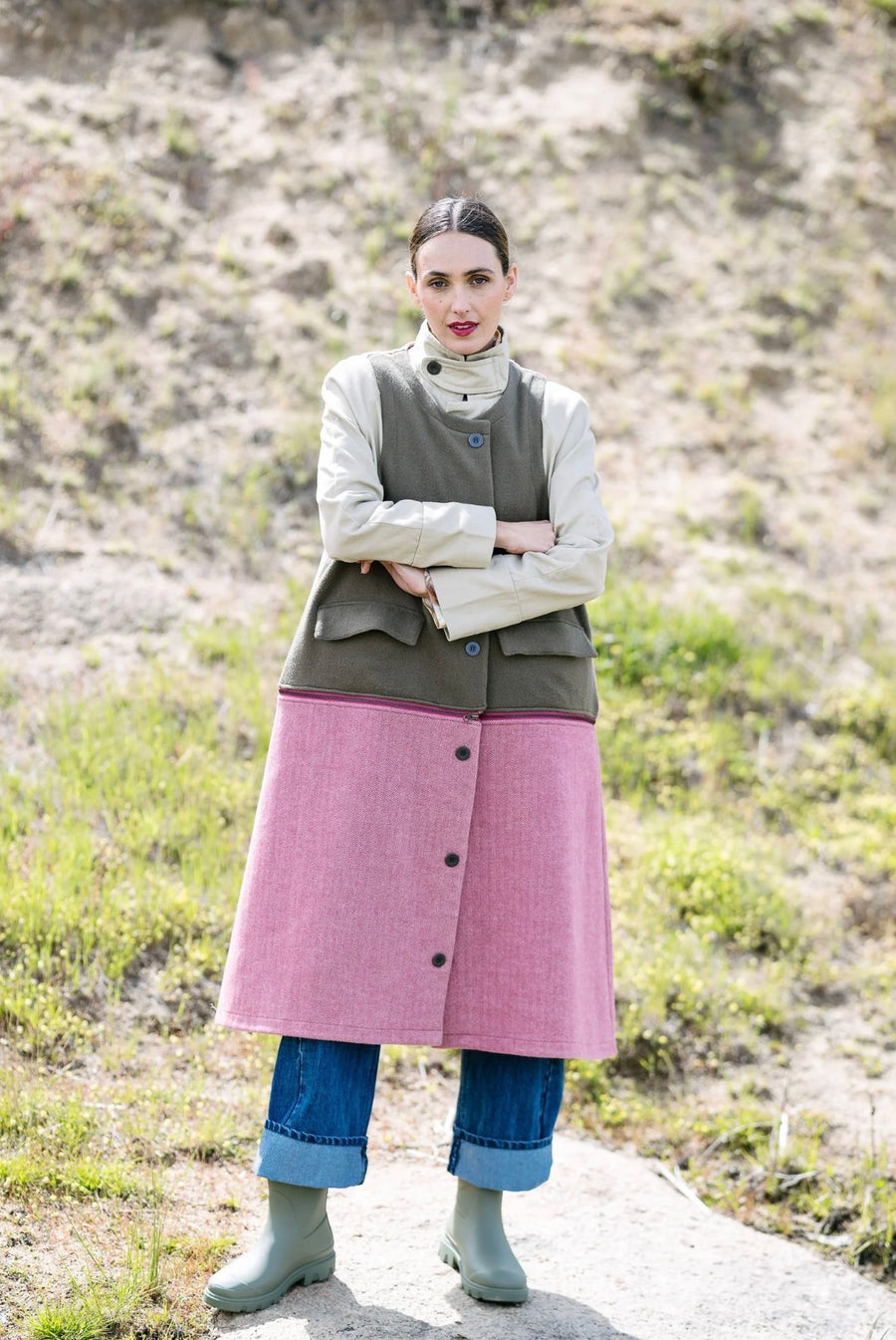 Maud Dainty II FREEZE - Stone/Pink/Green