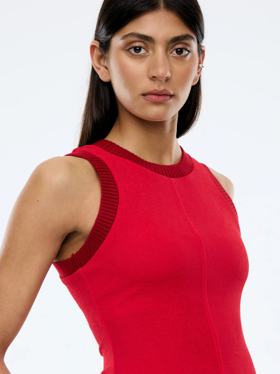 Ena Pelly II SERENA Sheer Tank - sunset red