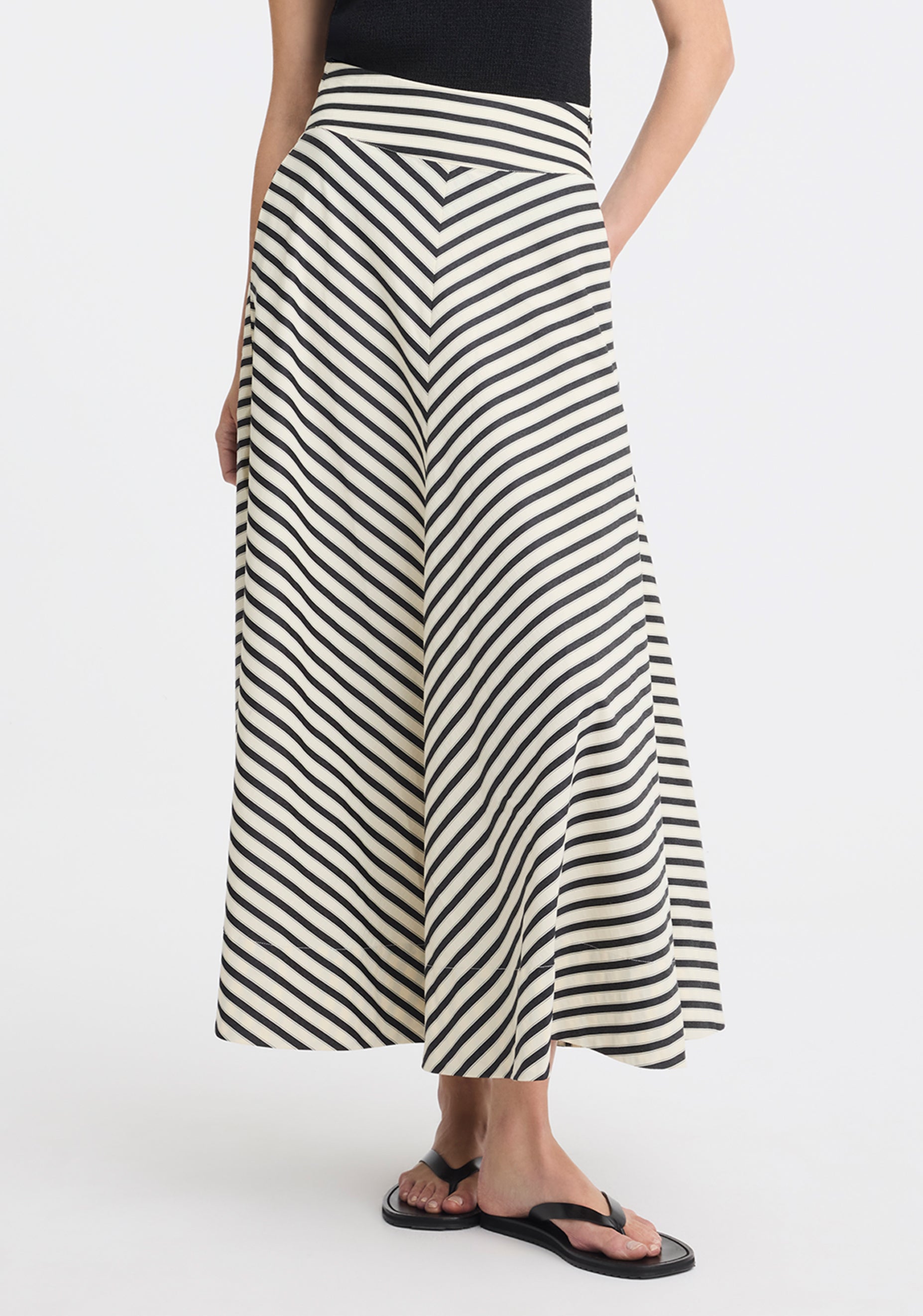 Morrison II MARINA SKIRT - Stripe Black/Cream