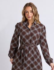 FOXWOOD II EDISON CHECK DRESS - Chocolate