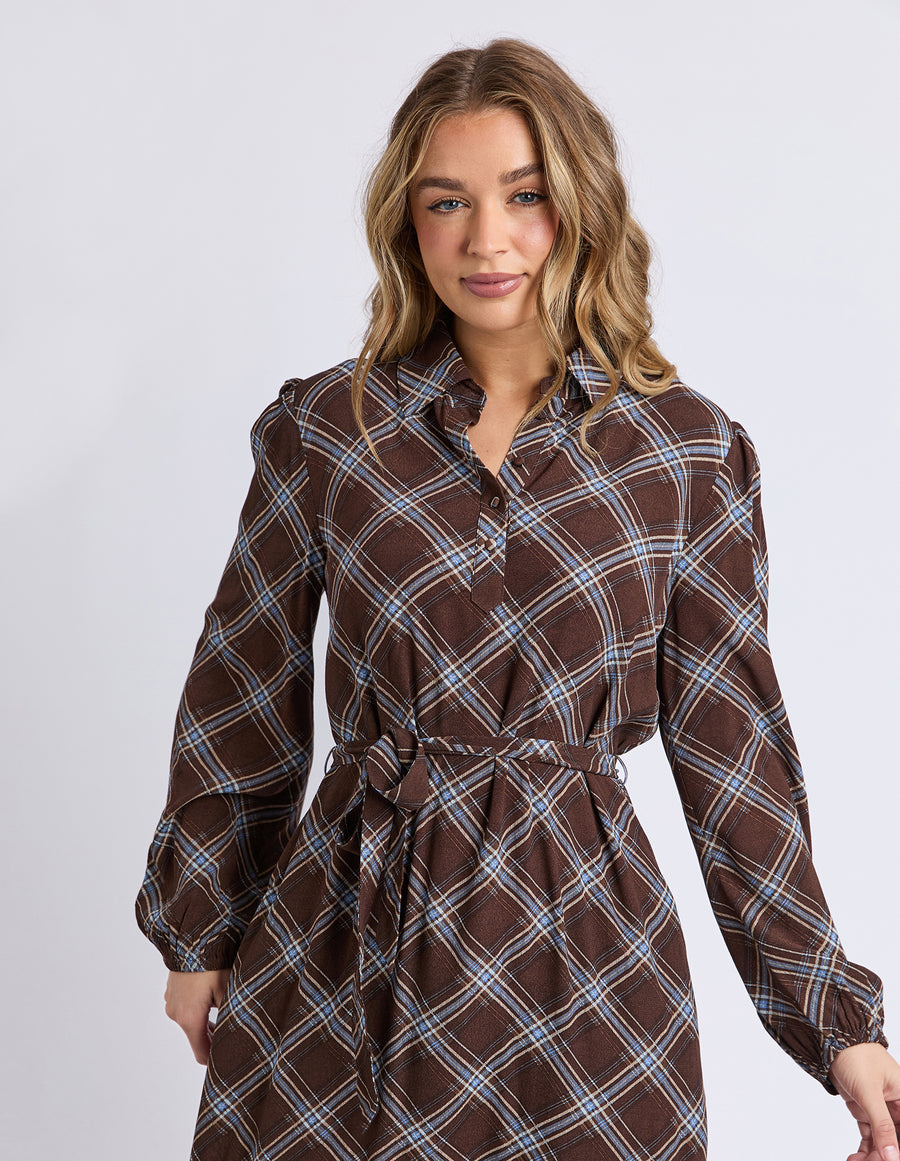 FOXWOOD II EDISON CHECK DRESS - Chocolate