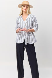 VALIA II MAGNOLIA Jacket - Black/White Stripes