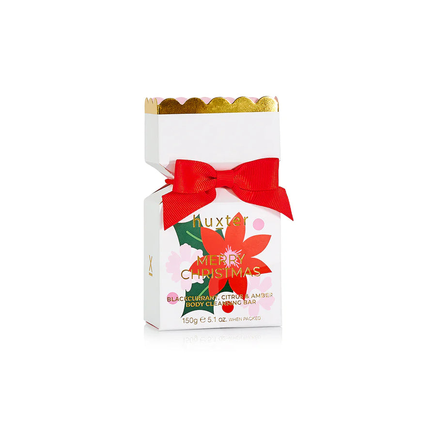 Huxter II Body Cleansing Bar Soap Bon Bon 150gm – Blackcurrant, Citrus & Amber – Xmas Flowers Collection