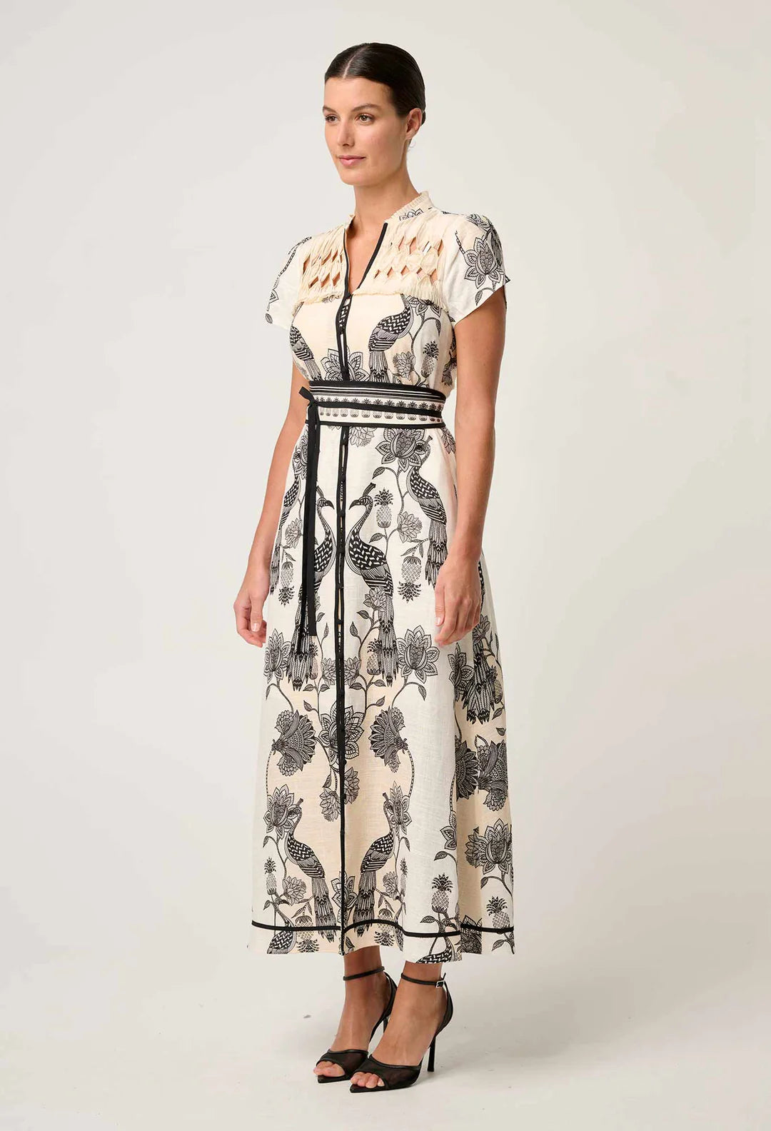 OnceWas II XANTHIA Diamond Smock Dress - imperial stone